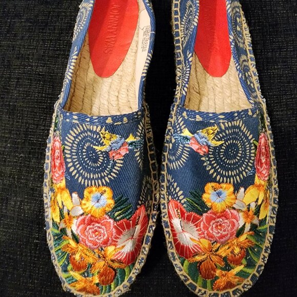 Johnny Was Shoes - Johnny Was Anenome Embroidered Floral Espadrilles  - Woman's Size 7